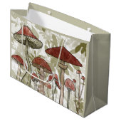 Grüne und rote Pilze Große Geschenktüte (Vorderseite Schrägansicht)