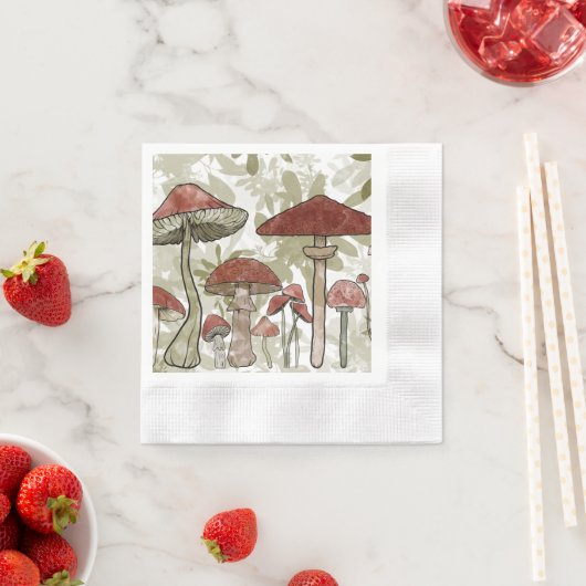 Grüne und rote Pilze Serviette (Beispiel)