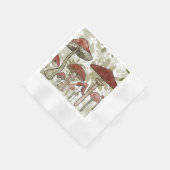 Grüne und rote Pilze Serviette (Ecke)