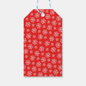 Grüne und rote Rentiere und Schneeflocken Geschenkanhänger (Rückseite)