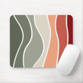 Grüne und rote Retro-Wellendesign Mousepad (Mit Mouse)
