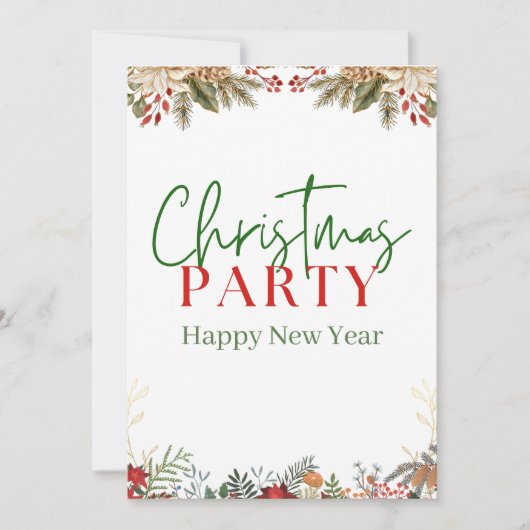 Grüne und rote Wasserfarbe frohe Weihnachten (Vorderseite)