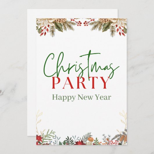 Grüne und rote Wasserfarbe frohe Weihnachten (Vorne/Hinten)