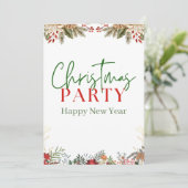 Grüne und rote Wasserfarbe frohe Weihnachten (Stehend Vorderseite)