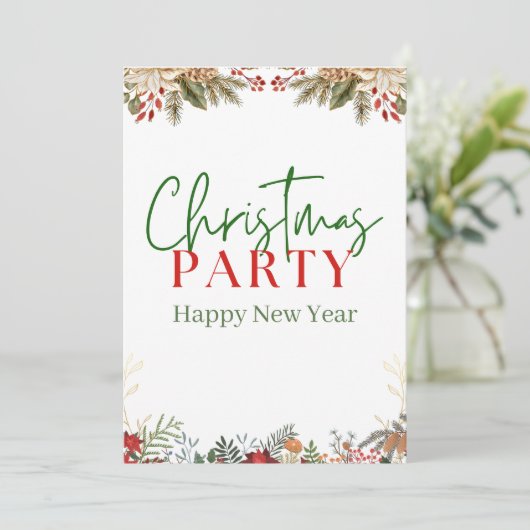 Grüne und rote Wasserfarbe frohe Weihnachten (Stehend Vorderseite)