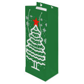 Grüne und rote Weihnachten Geschenktüte Für Weinflaschen (Rückseite Schrägansicht)