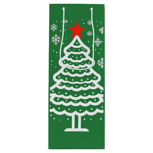 Grüne und rote Weihnachten Geschenktüte Für Weinflaschen (Vorderseite)