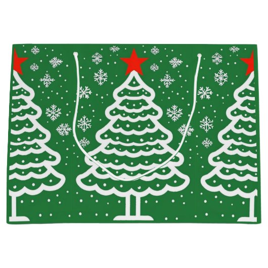 Grüne und rote Weihnachten Große Geschenktüte (Vorderseite)