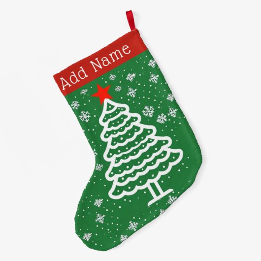 Grüne und rote Weihnachten Großer Weihnachtsstrumpf (Rückseite (Hängend))