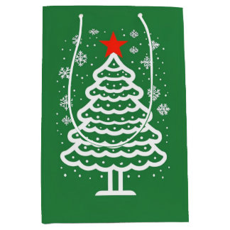 Grüne und rote Weihnachten Mittlere Geschenktüte