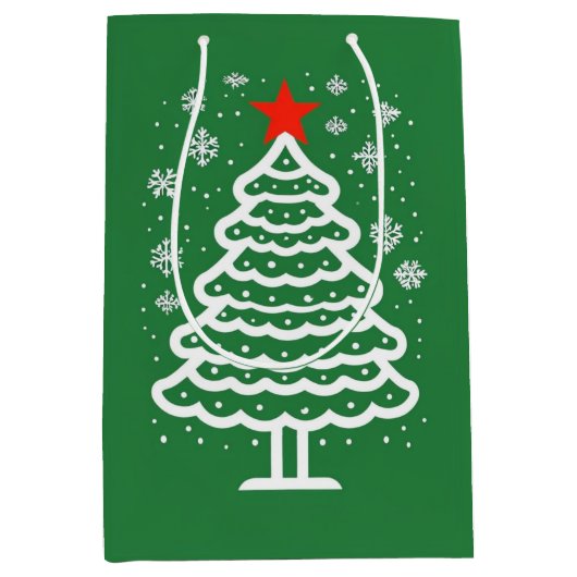 Grüne und rote Weihnachten Mittlere Geschenktüte (Vorderseite)