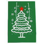 Grüne und rote Weihnachten Mittlere Geschenktüte (Rückseite)