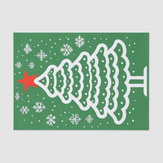 Grüne und rote Weihnachten Seidenpapier (Vorderseite)