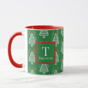 Grüne und rote Weihnachten Tasse