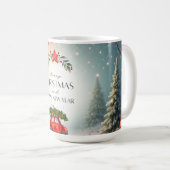 Grüne und rote Weihnachtsbaum-Tasse 2025 Kaffeetasse (VorderseiteRechts)