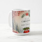 Grüne und rote Weihnachtsbaum-Tasse 2025 Kaffeetasse (Vorderseite Links)