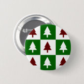 Grüne und rote Weihnachtsbäume Button (Vorne & Hinten)