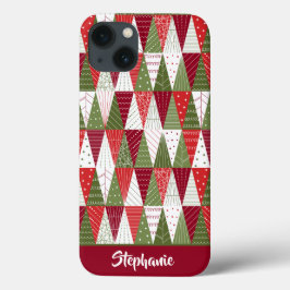 Grüne und rote Weihnachtsbäume Case-Mate iPhone Hülle