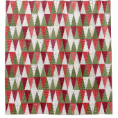 Grüne und rote Weihnachtsbäume Duschvorhang (Vorderseite)