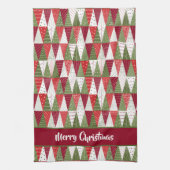 Grüne und rote Weihnachtsbäume Geschirrtuch (Vertikal)