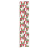 Grüne und rote Weihnachtsbäume Kurzer Tischläufer (Vorderseite)