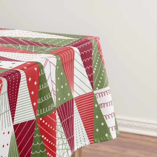 Grüne und rote Weihnachtsbäume Tischdecke (Beispiel)