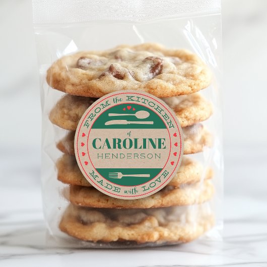 Grüne und rote Weihnachtsgeschenke aus Liebe Runder Aufkleber