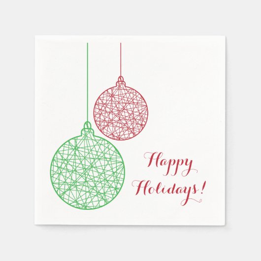 Grüne und rote Weihnachtsschmuck Papier Napkin-Set Serviette (Vorderseite)