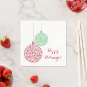 Grüne und rote Weihnachtsschmuck Papier Napkin-Set Serviette (Beispiel)