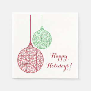 Grüne und rote Weihnachtsschmuck Papier Napkin-Set Serviette