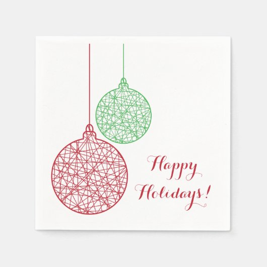Grüne und rote Weihnachtsschmuck Papier Napkin-Set Serviette (Vorderseite)