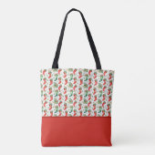 Grüne und rote Weihnachtsstrumpf-Farbenblock Tasche (Rückseite)
