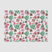 Grüne und rote Weihnachtssymbole Seidenpapier (Vorderseite)