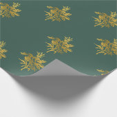 Grüne und schlanke Golden Geschenkpapier (Ecke)