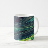 GRÜNE UND SCHWARZE ABSTRAKTE BILDUNG KAFFEETASSE (VorderseiteRechts)