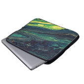 GRÜNE UND SCHWARZE ABSTRAKTE BILDUNG LAPTOPSCHUTZHÜLLE (Vorne Knopf)
