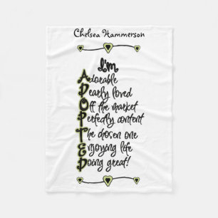 Grüne und schwarze adoptierte Fleece-Decke Fleecedecke