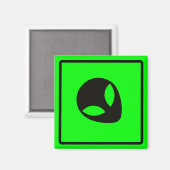 Grüne und schwarze Alien-Durchfahrtzone Magnet (Vorderseite/Rückseite)