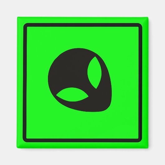 Grüne und schwarze Alien-Durchfahrtzone Magnet (Vorne)