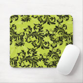 Grüne und schwarze blättrige Scroll-Mauspad Mousepad (Mit Mouse)