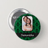 Grüne und schwarze Damast Button (Vorne & Hinten)