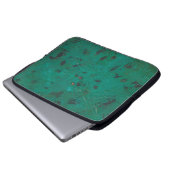 Grüne und schwarze Farbe Laptopschutzhülle (Vorne Knopf)