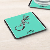 Grüne und schwarze Gecko im Südwesten des Meeres Getränkeuntersetzer (Linke Seite)