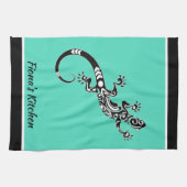 Grüne und schwarze Gecko im Südwesten Geschirrtuch (Horizontal)