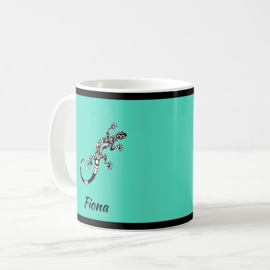 Grüne und schwarze Gecko im Südwesten Kaffeetasse (Vorderseite Links)