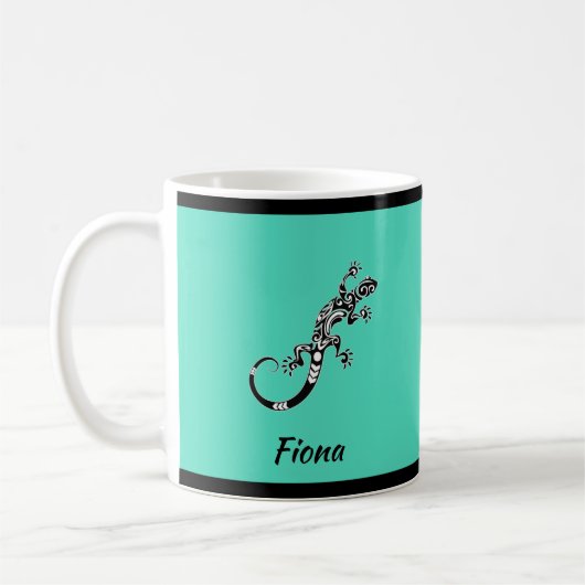 Grüne und schwarze Gecko im Südwesten Kaffeetasse (Links)