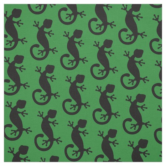Grüne und schwarze Gecko-Lizard Stoff (Muster)