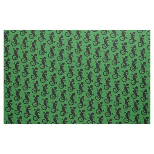 Grüne und schwarze Gecko-Lizard Stoff (Fat Quarter (45,7 x 55,9 cm))