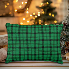 Grüne und schwarze, gemütliche Plaia Dekokissen