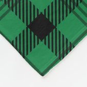 Grüne und schwarze, gemütliche Plaia Fleecedecke (Ecke)